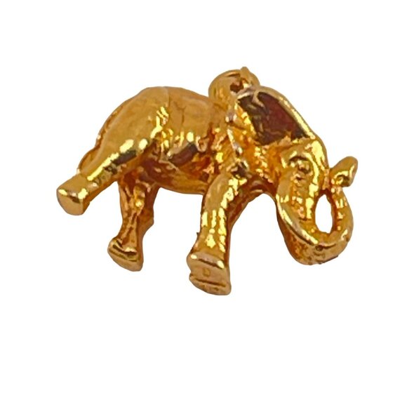 Elephant Charm Vermeil Sterling Gold Plate - Picture 6 of 7